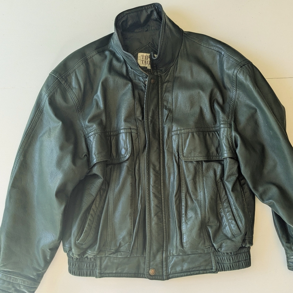 TIP TOP TAILORS Vintage Leather Bomber Jacket